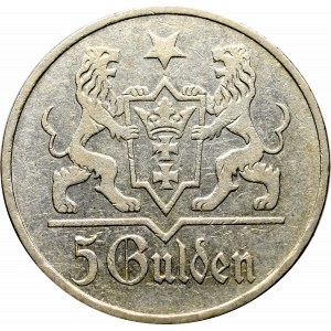 Free City of Danzig, 5 gulden 1923