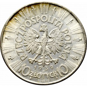 II Republic of Poland, 10 zloty 1939 Pilsudski