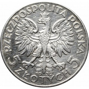 II Rzeczpospolita, 5 złotych 1932 (z zm.) Głowa kobiety