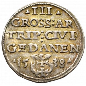 Sigismund I the Old, 3 groschen 1538, Danzig - PRVSS