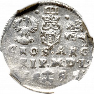 Zygmunt III Waza, Trojak 1595, Wilno - NGC MS60