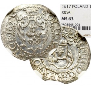 Sigismund III, Schilling 1617, Riga - NGC MS63