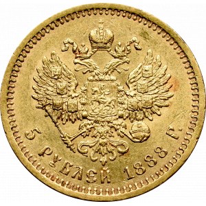 Rosja, Aleksander III, 5 rubli 1888