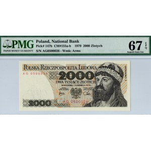 PRL, 2000 złotych 1979 AG - PMG 67EPQ