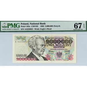 2 mln złotych 1993 A - PMG 67EPQ