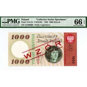 PRL, 1000 złotych 1965 S, WZÓR - PMG 66EPQ