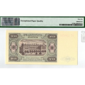 PRL, 20 Zloty 1948 HT - PMG 66EPQ