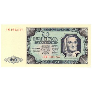 PRL, 20 zloty 1948 HM PLASTICATED