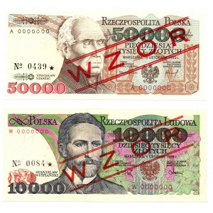 PRL, zestaw 10.000 złotych 1988 i 50.000 złotych 1993 - WZÓR