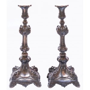 Poland/Russia, Fraget, Pair of candlesticks - silver 1891