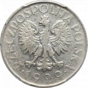 II Rzeczpospolita, 1 złoty 1929 bez znaku mennicy - PRÓBA PCGS SP53