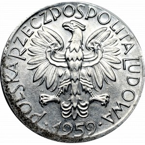 PRL, 5 złotych 1959 - destrukt