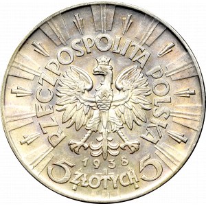 II Republic of Poland, 5 zloty 1938 Pilsudski