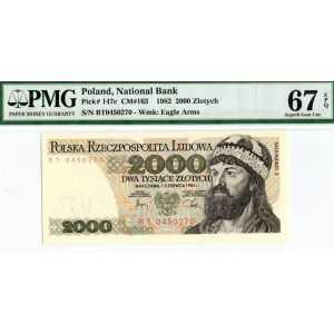 PRL, 2000 złotych 1982 BT - PMG 67EPQ