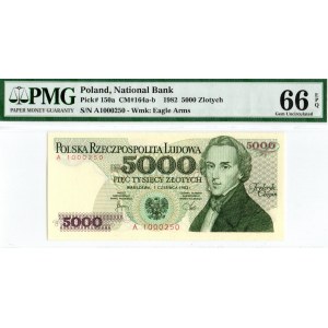 PRL, 5000 złotych 1982 A - PMG 66EPQ