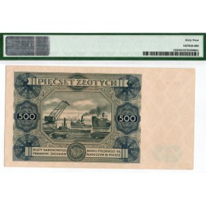 PRL, 500 złotych 1947 T2 - PMG 64