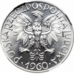 PRL, 5 złotych 1960 Rybak - NGC MS66