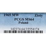 PRL, 1 złoty 1965 - PCGS MS64