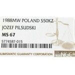 PRL, 50.000 złotych 1988 Piłsudski - NGC MS67