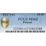 Second Polish Republic, 10 zlotych 1937 - PCGS MS62