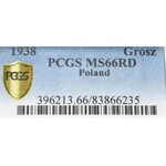 II Republic of Poland, 1 groschen 1938 - PCGS MS66 RD