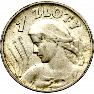 II Rzeczpospolita, 1 złoty 1925, Londyn Kobieta i kłosy