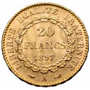 France, 20 francs 1897