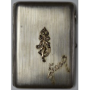 Russia/Poland, Cigarette case silver, diamonds, gold
