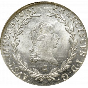 Austria, Franciszek I, 20 krajcarów 1809 C - NGC MS64