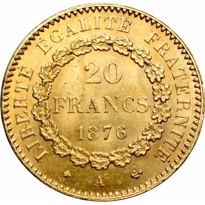 France, 20 francs 1876