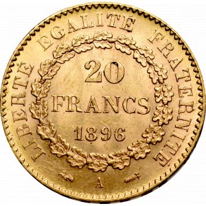 France, 20 francs 1896