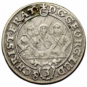 Śląsk, Księstwo Legnicko-Brzesko-Wołowskie, Jerzy, Ludwik i Chrystian, 3 Krajcary 1657 EW, Brzeg