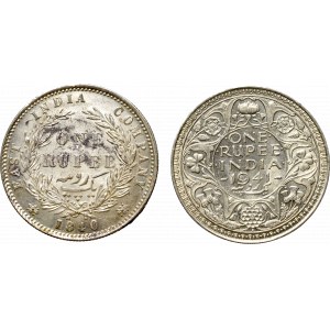 Indie, Zestaw 1 Rupia 1840 i 1 rupia 1941