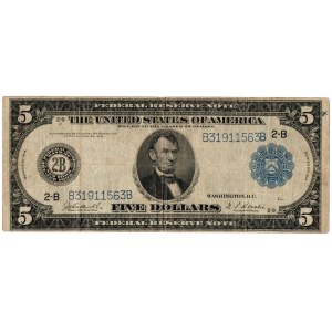 USA, 5 dolarów 1914