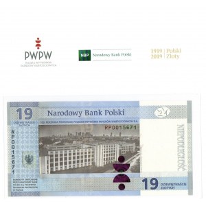 PWPW, 19 złotych Paderewski 2019 z broszurą emisyjną