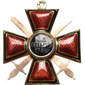 Rosja, Order św. Włodzimierza IV Klasy z mieczami - Złoto Moskwa 1908-1917