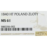 Poland under Russia, Nicholas I, 15 kopecks=1 zloty 1840 - NGC MS61