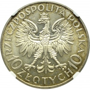 II Rzeczpospolita, 10 złotych 1933 Traugutt - NGC MS62