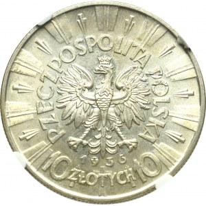 II Rzeczpospolita, 10 złotych 1936 Piłsudski - NGC MS62