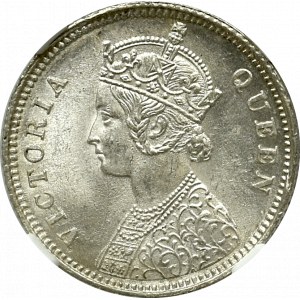 Indie Brytyjskie, 1/4 rupii 1862, Kalkuta - NGC MS64