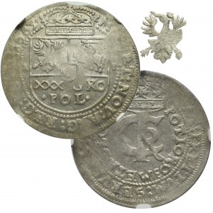 John II Casimir, 30 groschen 1663, Cracow - NGC AU Details