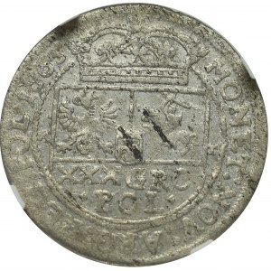 John II Casimir, 30 groschen 1665, Cracow - NGC MS60