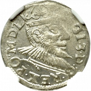 Zygmunt III Waza, Trojak 1593, Poznań - nieopisany NGC MS62