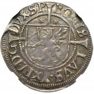 Pomorze, Księstwo Szczecińskie, Bogusław XIV, 1/16 talara 1628, Szczecin - rzadkość NGC AU55