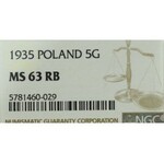 II Republic of Poland, 5 groschen 1935 - NGC MS63 RB