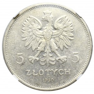 II Republic of Poland, 5 zloty 1930 November Uprising - hybrid obverse of high relief die