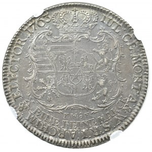 Germany, Saxony, Frederick Christian, Thaler 1763, Dresden - NGC AU58