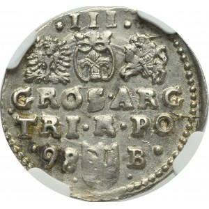 Zygmunt III Waza, Trojak 1598, Bydgoszcz - nieopisany - NGC MS65 (MAX)