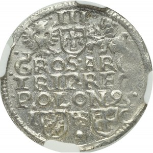 Sigismund III, 3 groschen 1595, Bromberg - NGC MS64