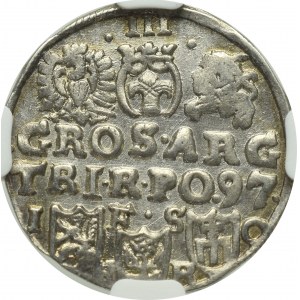 Zygmunt III Waza, Trojak 1597, Bydgoszcz - nieopisany - NGC MS64